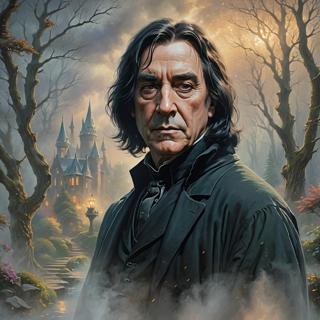Ethereal Severus Snape Portrait in Fantasy Style