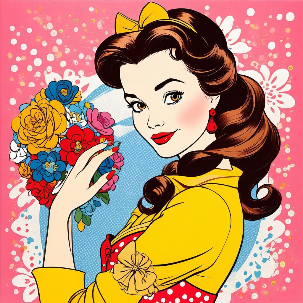 Disney Belle in Pop Art 1960s Style