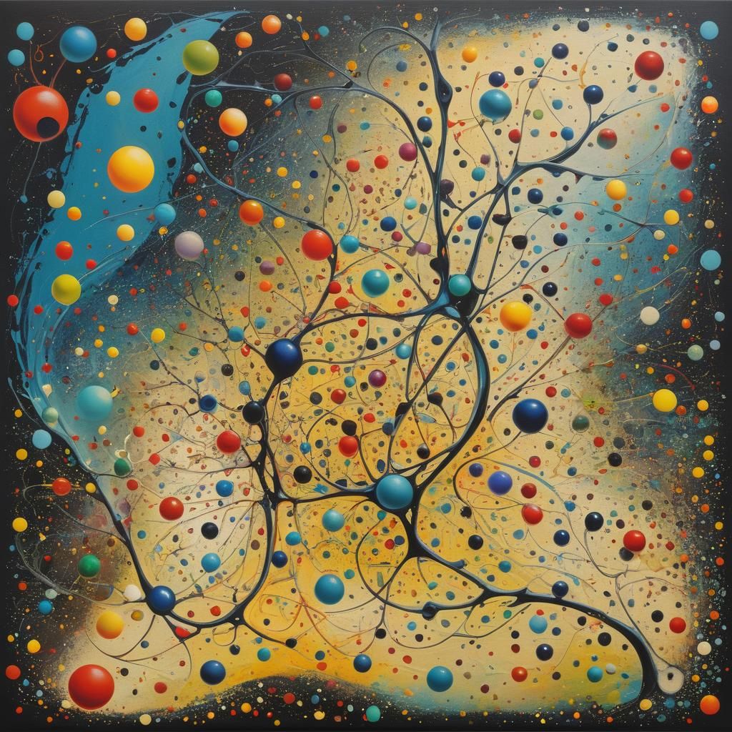 Surreal Abstract Composition in Melting Oil Style