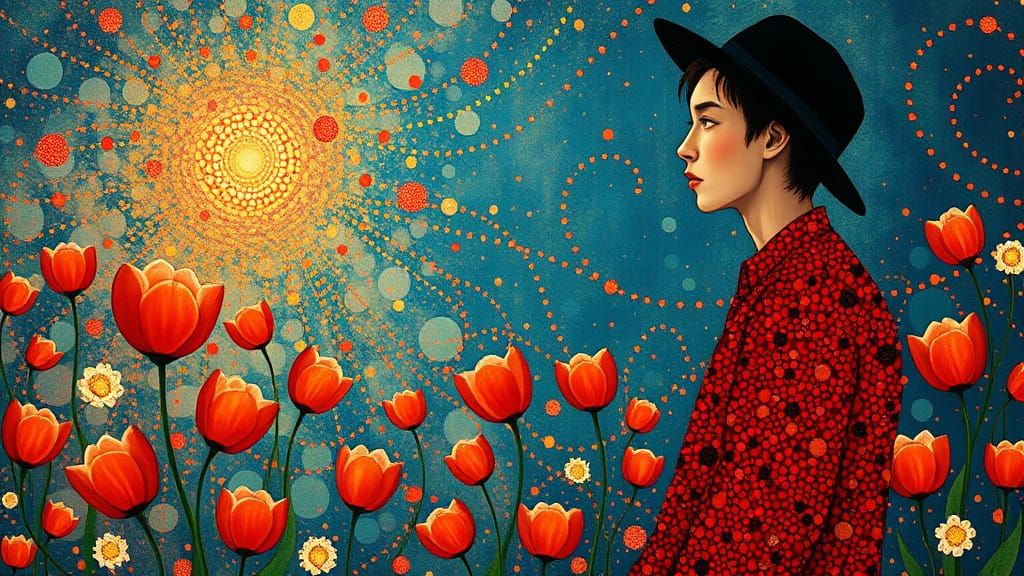 Surreal Liquid Opal Art in Vibrant Colors, Inspired by Klimt...