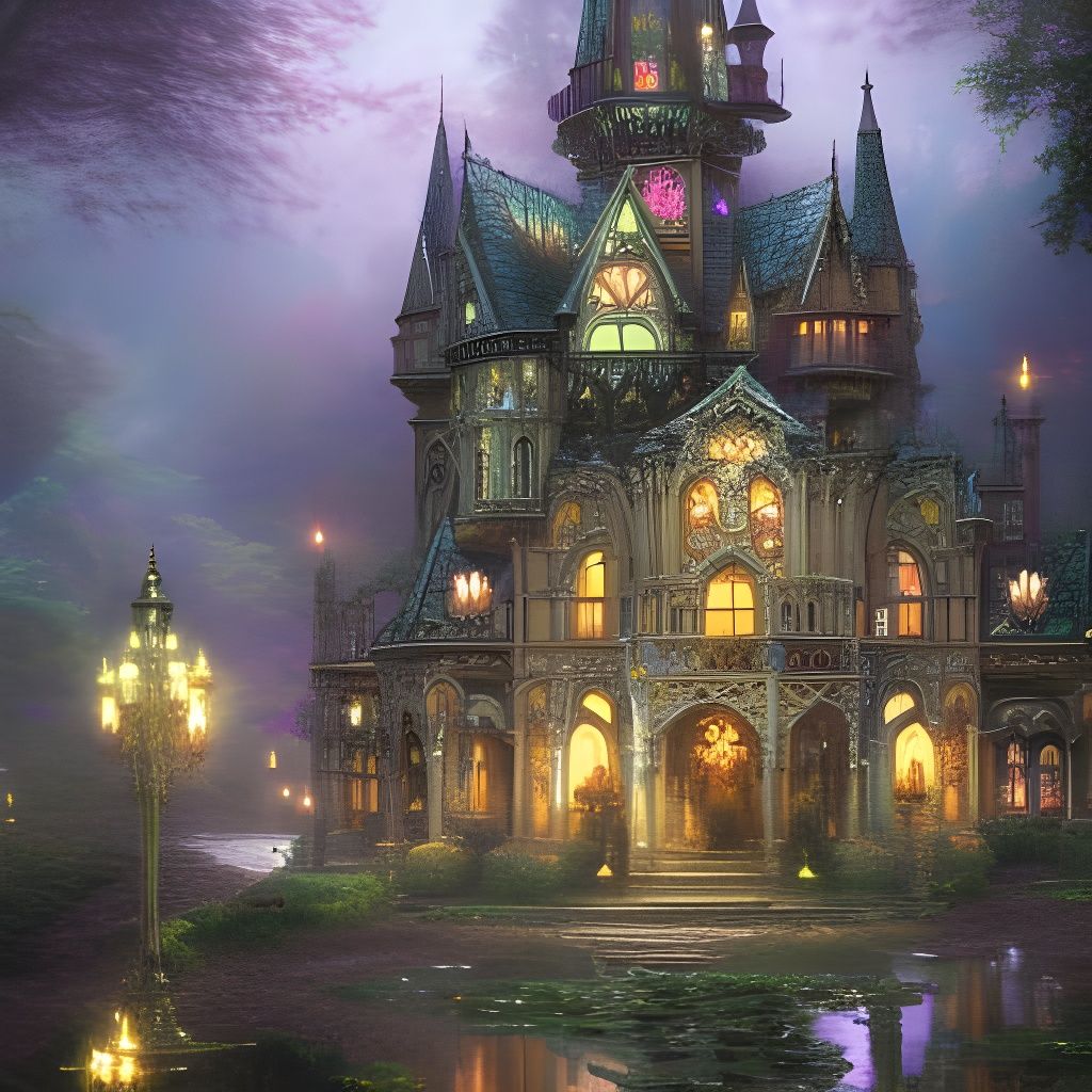 Gothic Fairy Queen in Ethereal Castle Ballroom