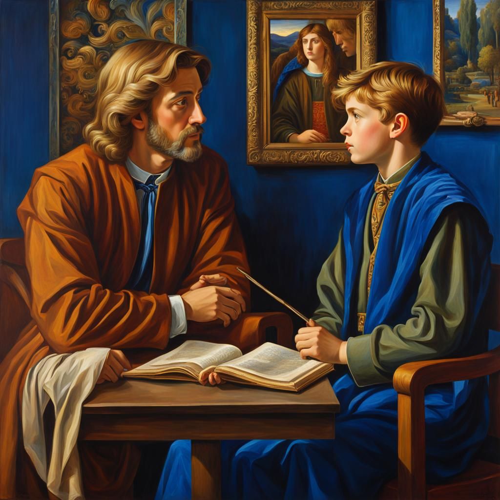 Father and Son: A Pre-Raphaelite Scene in Modern Times
