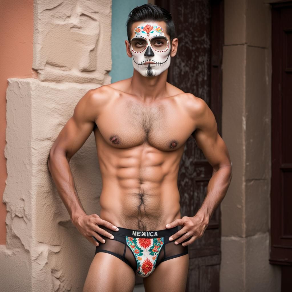 Handsome Man in Dia de los Muertos Celebration