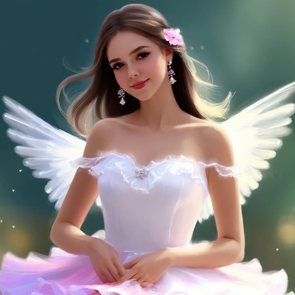 Dress in Vibrant Colors with Soft Brushstrokes in a Cyberpun...