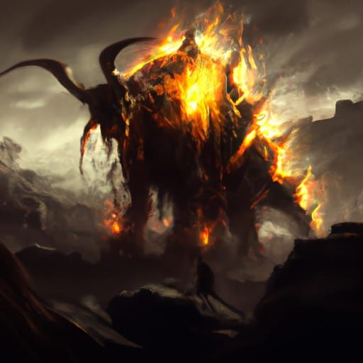 Epic Undead Lava Monster: Digital Matte Painting