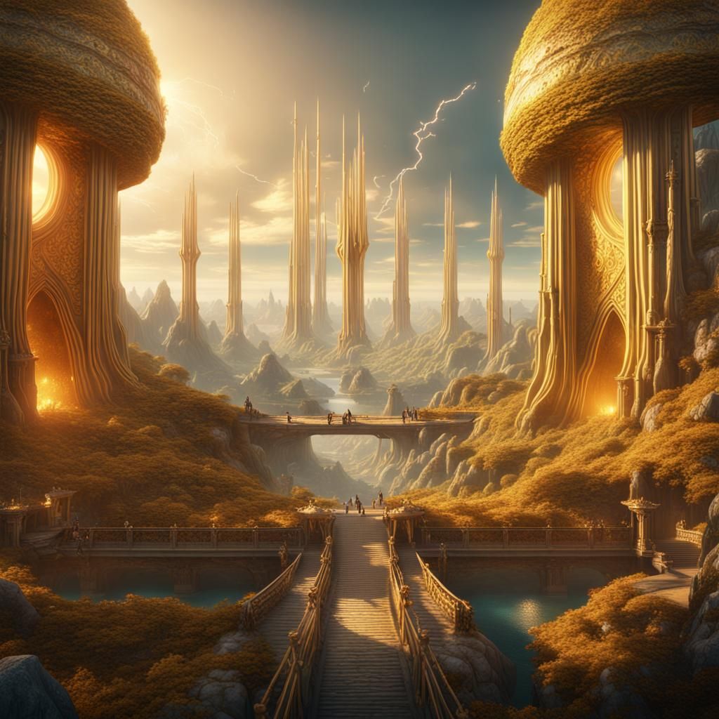 Golden Portals Open on Diverse Landscape