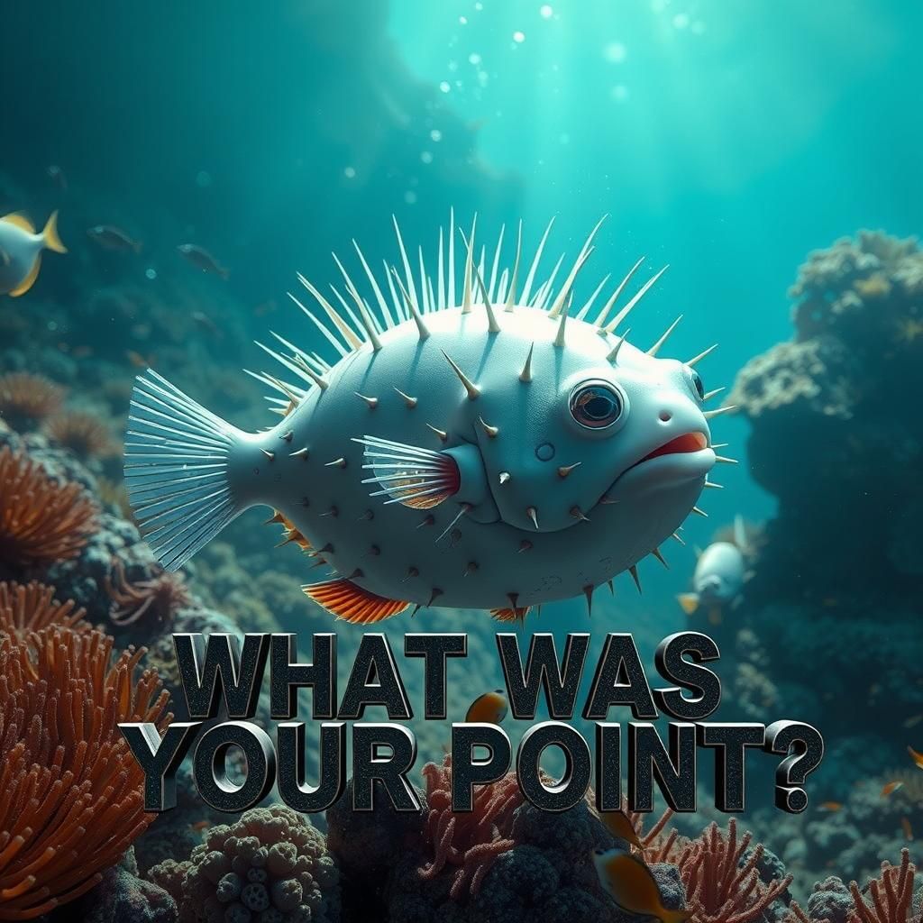 Pufferfish Displaying Spines in Coral Reef
