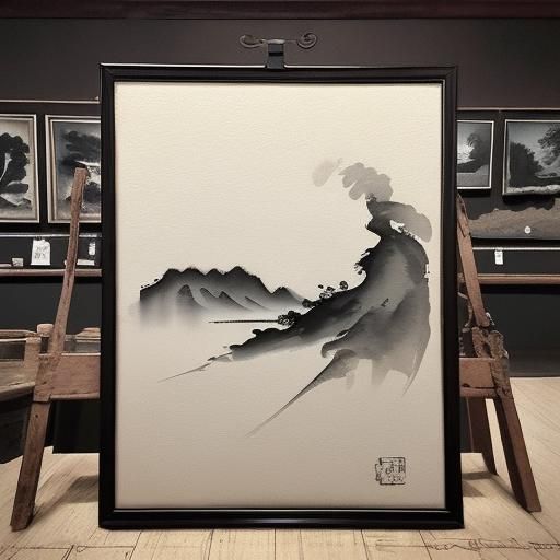 Traditional Chinese Kitchen in Ink Wash Painting