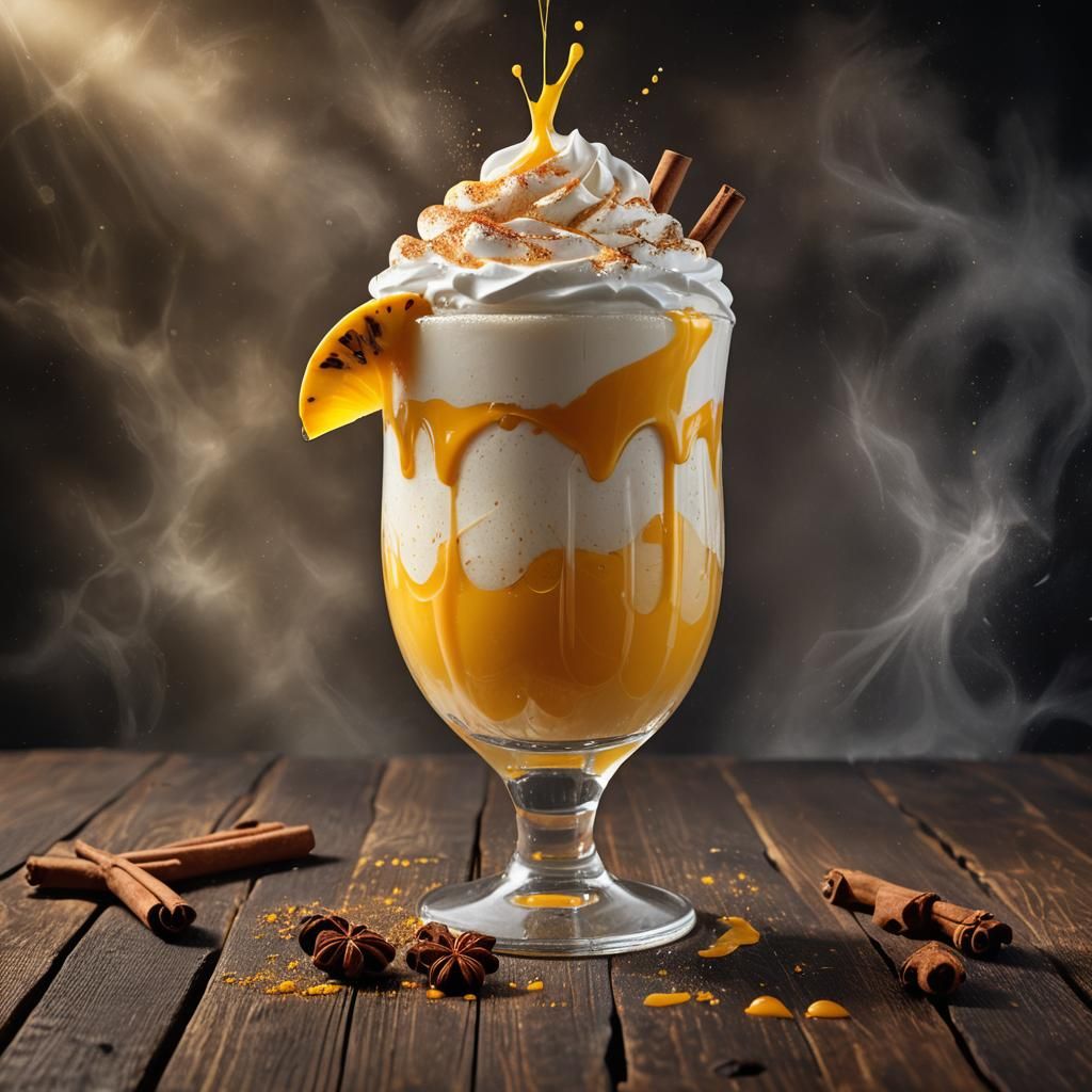 Hyper-Realistic Mango Shake Still Life in 8K