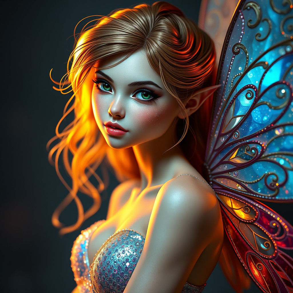 Glitter Fairy Head and Shoulders Portrait