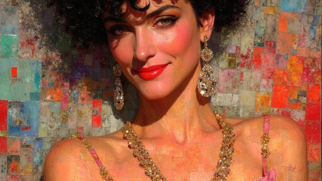 Elegant London Princess in Oil Painting Style