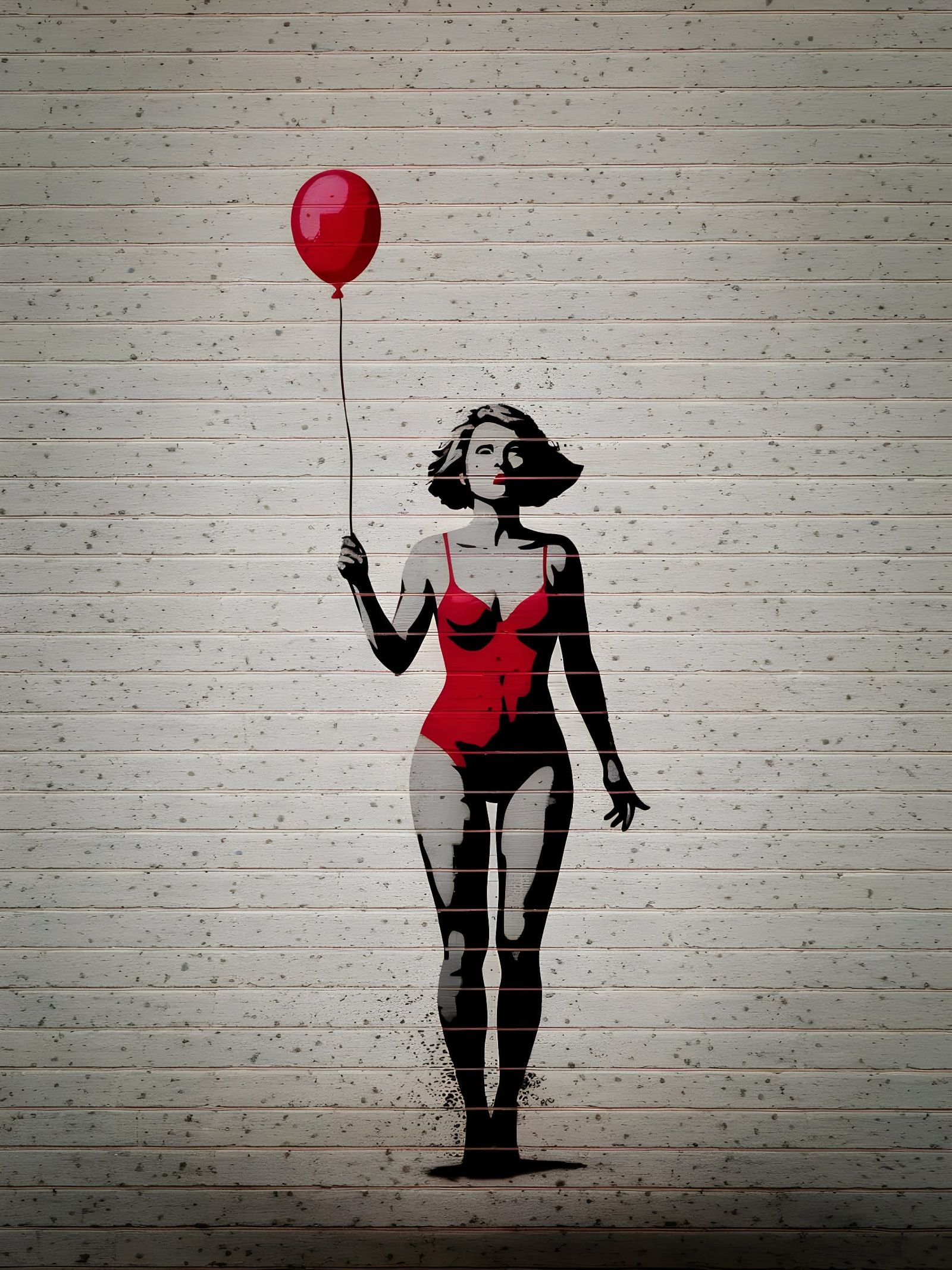 Vibrant Banksy-Inspired Street Art Figure on a Brick Wall