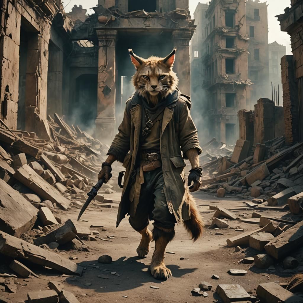 Beastman Roams Post-Apocalyptic Ruins in Cinematic Still