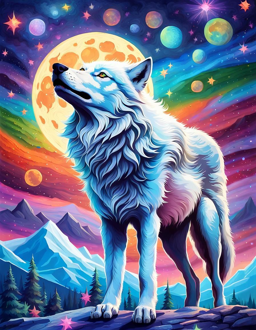 Magical white wolf 🐺