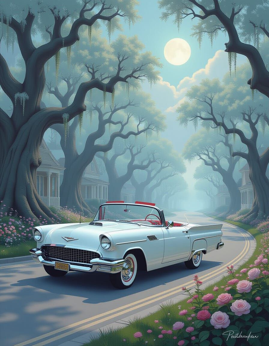Ethereal 1957 Chevy in Dreamlike Mist