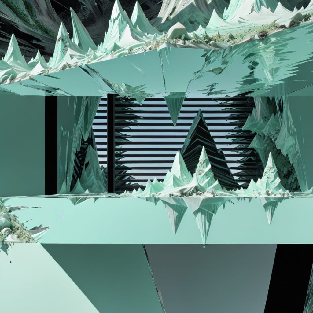 Mint Ice Cream Glitch Art on the Matterhorn