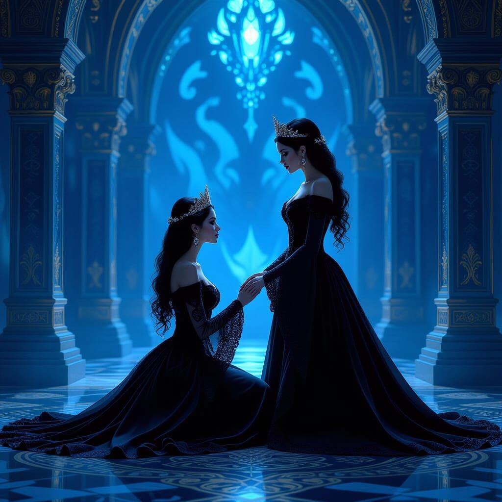 Goth Princess in Lavish Gown: Fantasy Concept Art