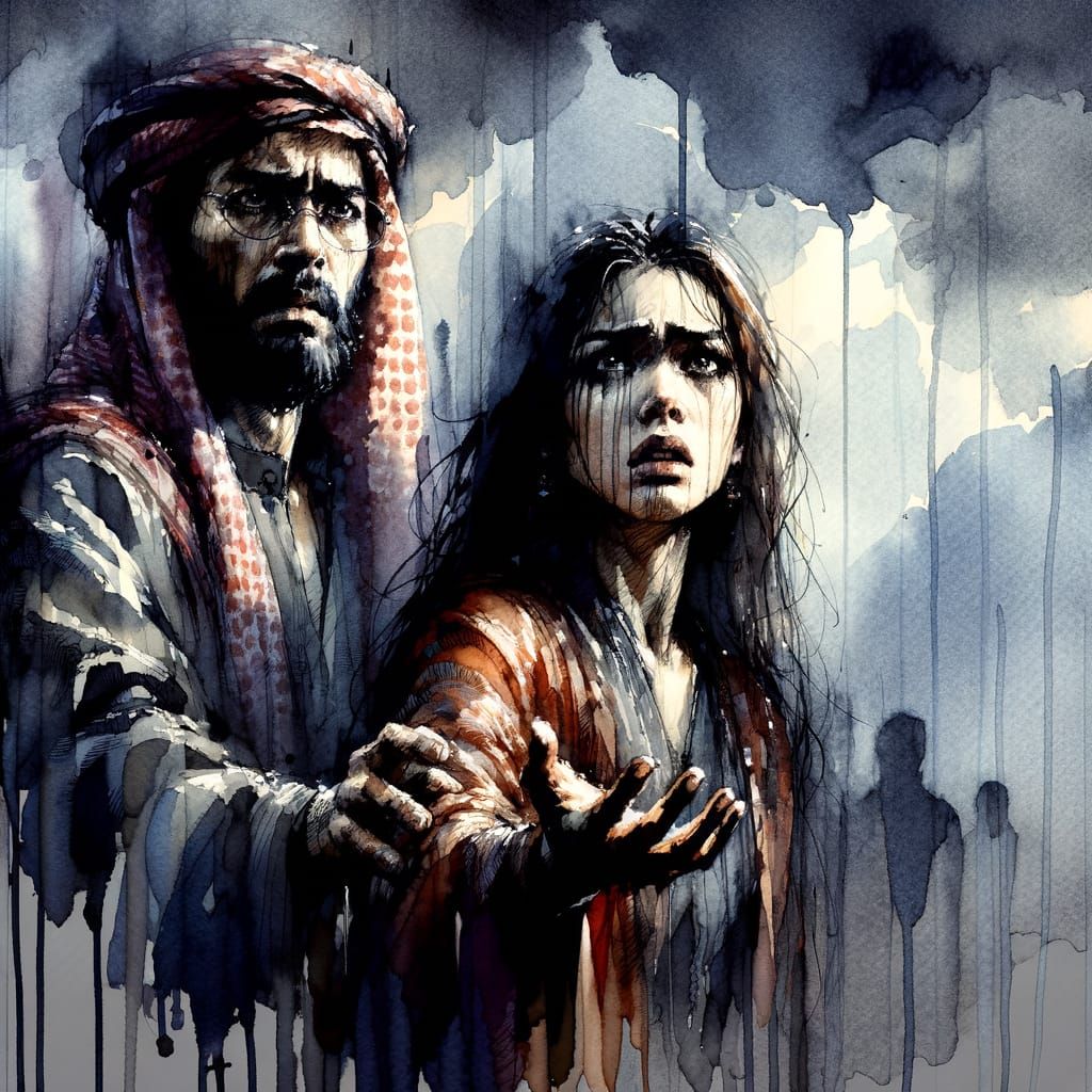 Betrayal: Watercolor Painting of Anguish and Shock