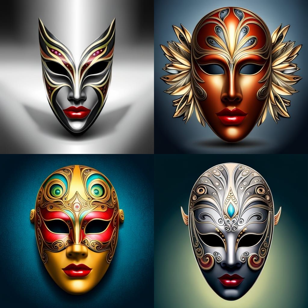 Ornate Futuristic Venetian Masquerade Mask