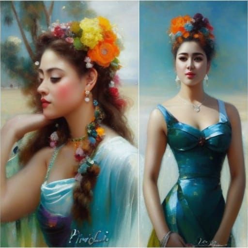 Burning Man Girl: Figurative Art in Daeni Style