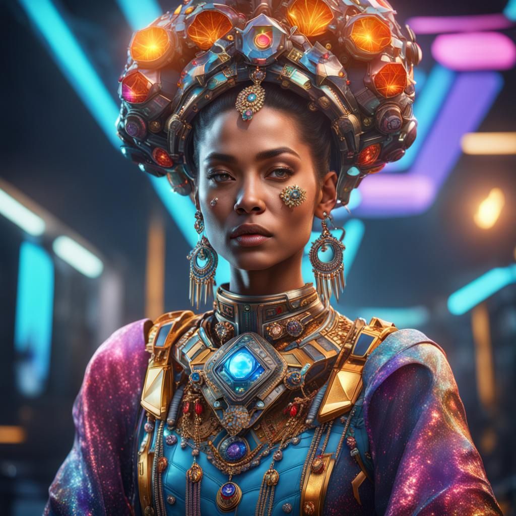 Futuristic Woman Portrait in Hyperrealism