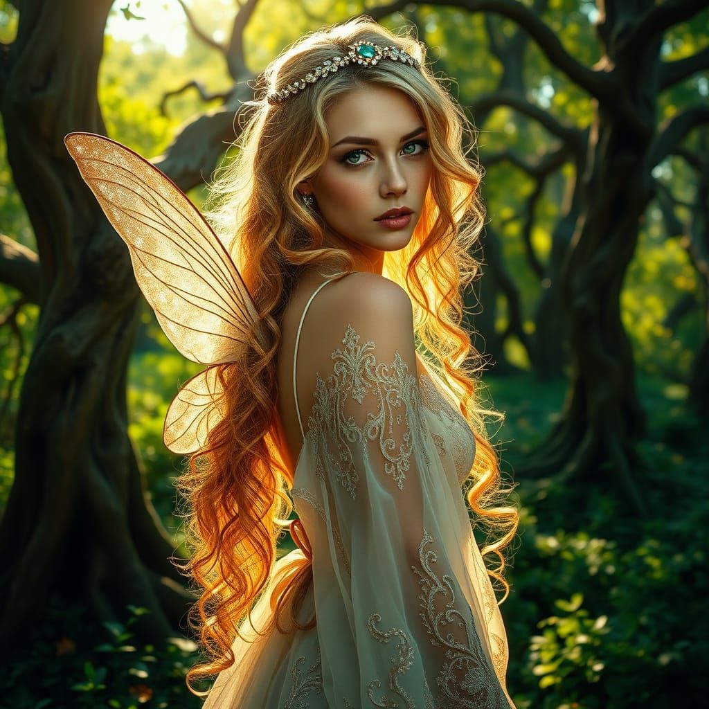Ethereal Fairy Queen in Sunset Hues