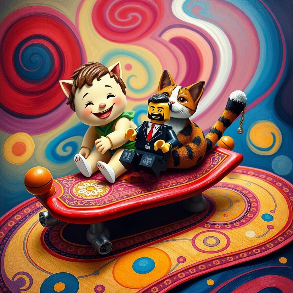 Whimsical Magic Carpet Ride with Poutine Child and Persian C...