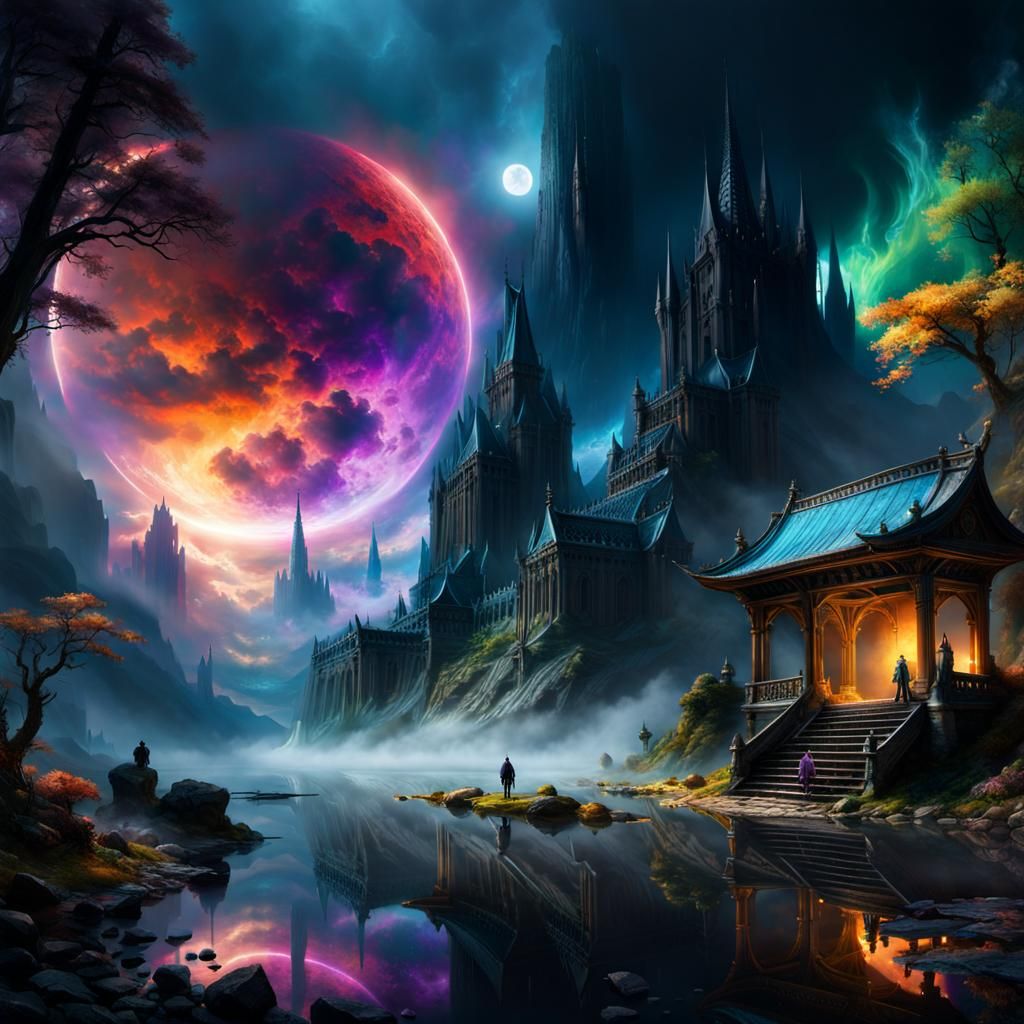 Colorful World's End: A Fantasycore Digital Illustration