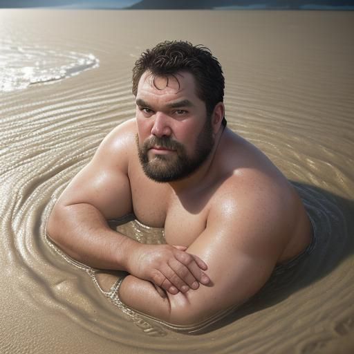 Man Sinking in Quicksand: Professional Portrait