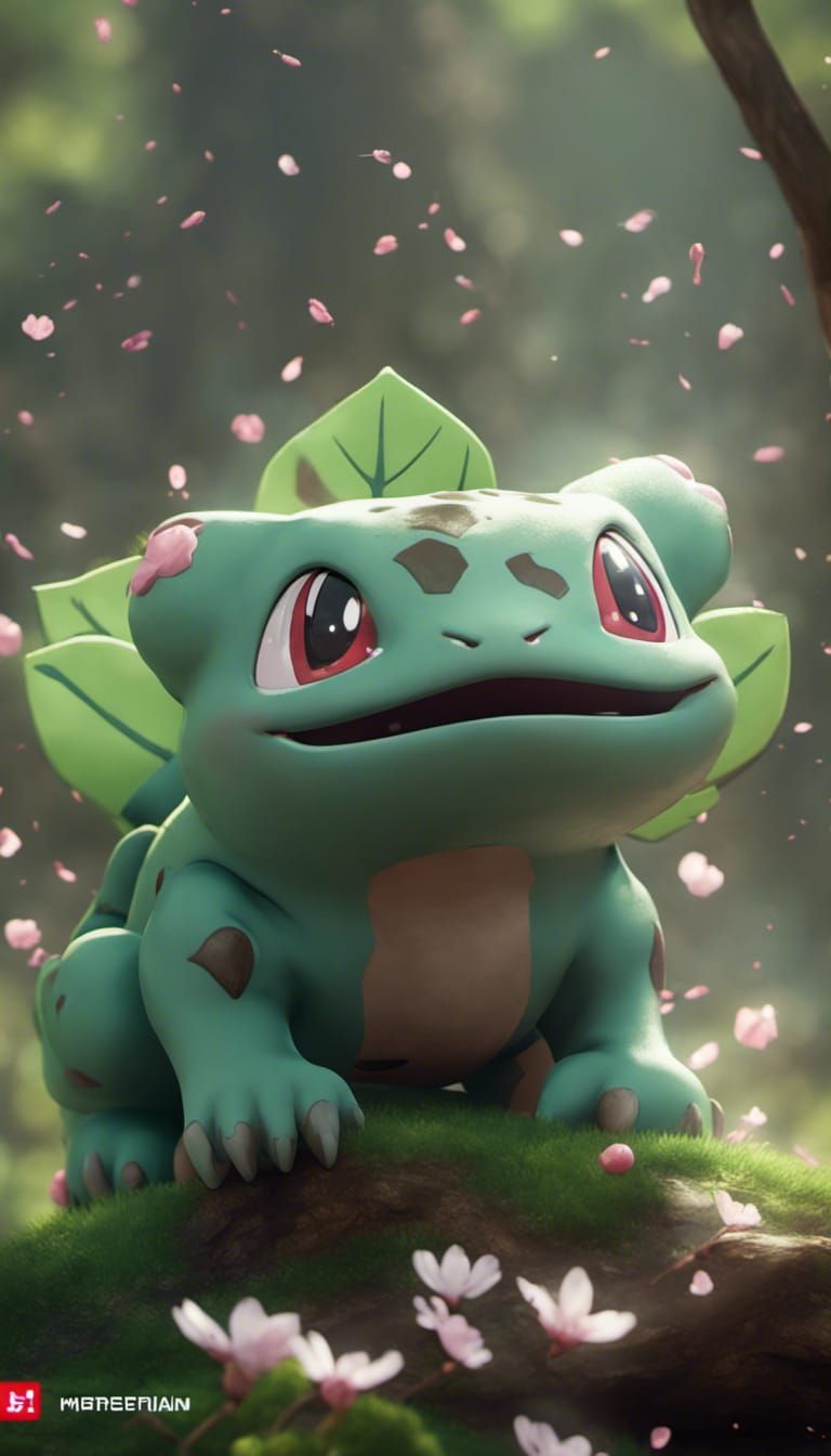 Bulbasaur in Cherry Blossoms: 3D Game Cinematic Render