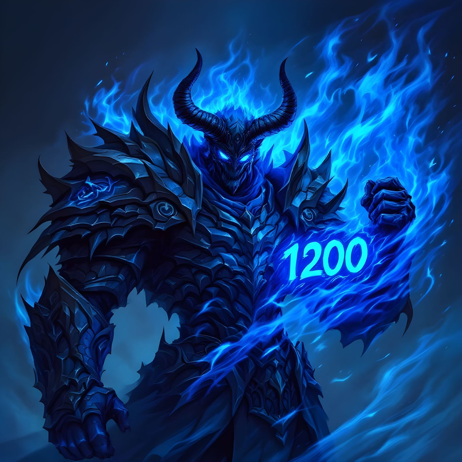 Dark Lord of Blue Flames Rises with Unyielding Power