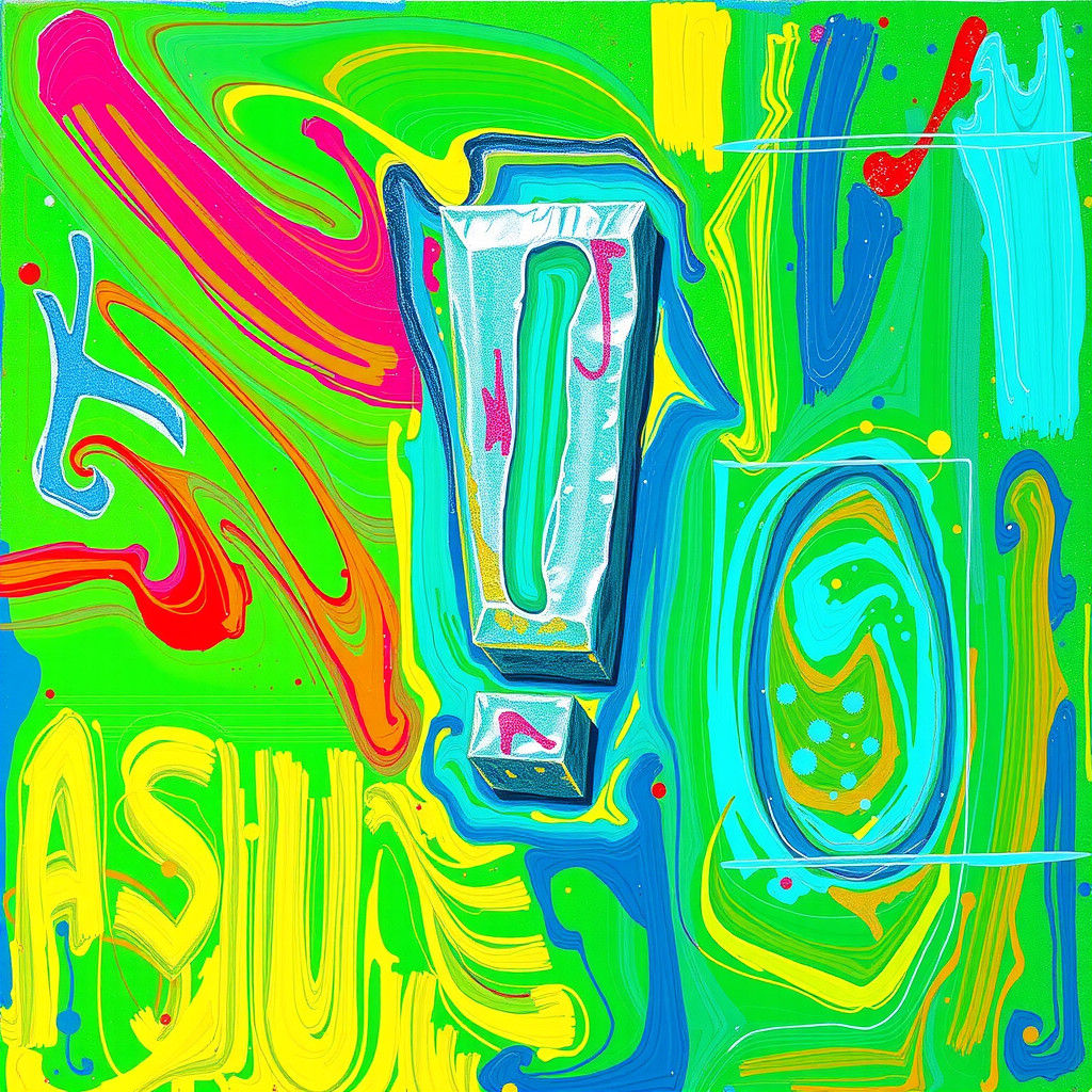 Abstract Exclamation Mark in Expressionist Style