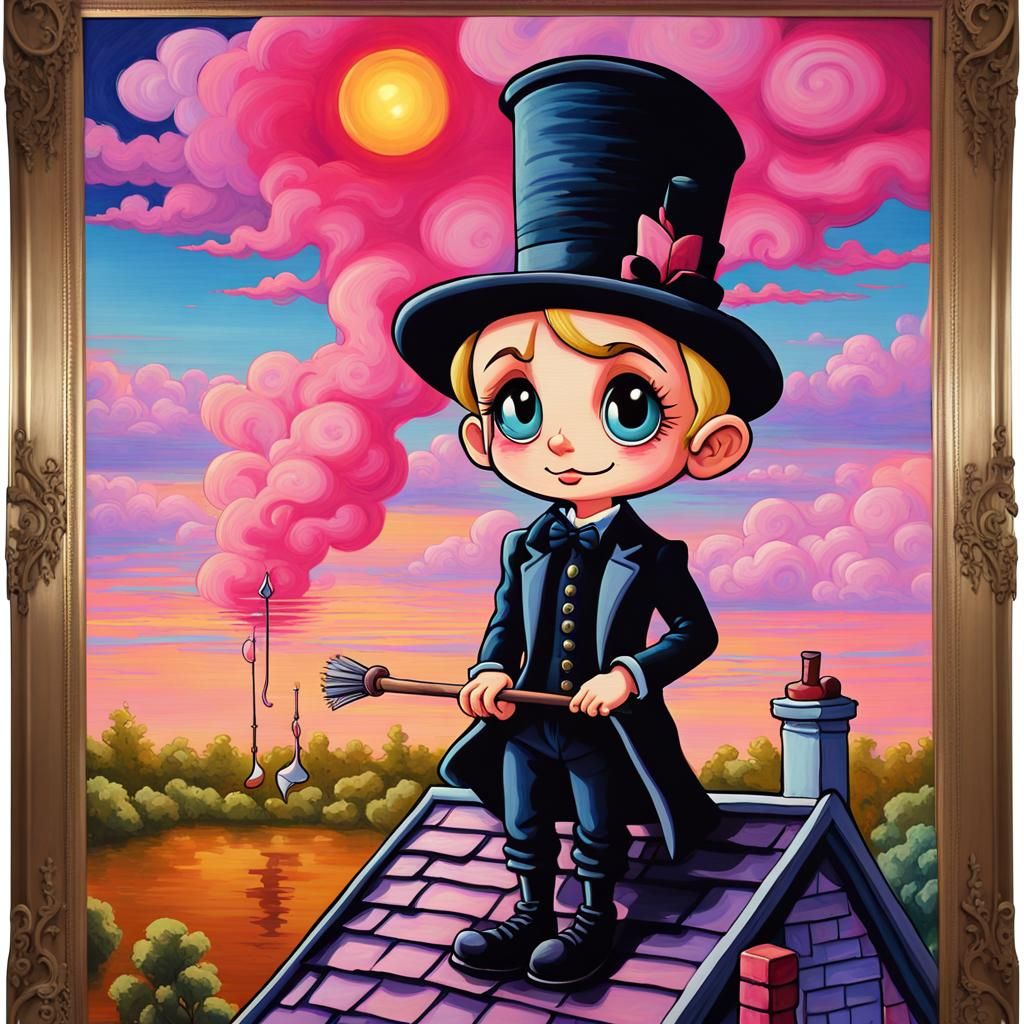 Richie Rich as Chimney Sweep: Pop Surrealism Painting
