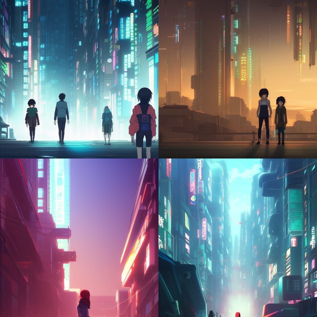 Cyberpunk Edgerunners in Studio Ghibli Style