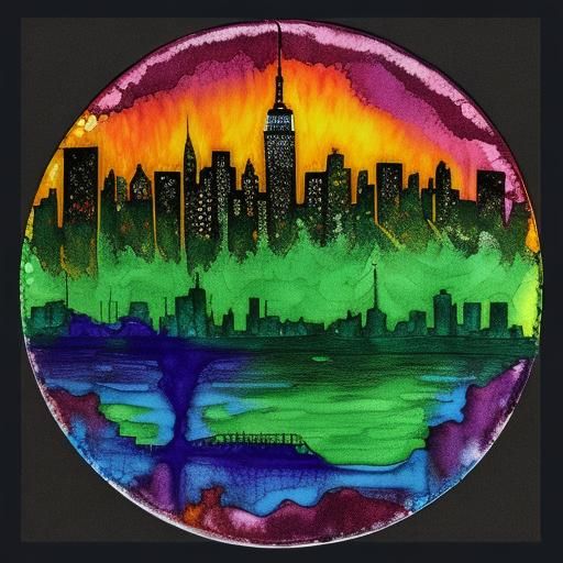 Bio Art Experiment in New York with Alcohol Ink