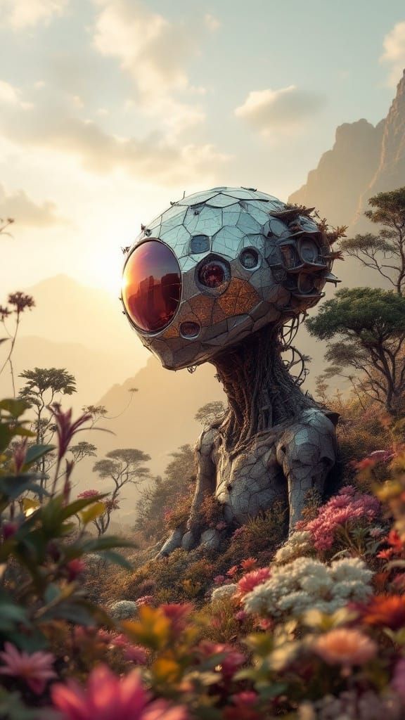 Anthropomorphic Structure in Florid Landscape