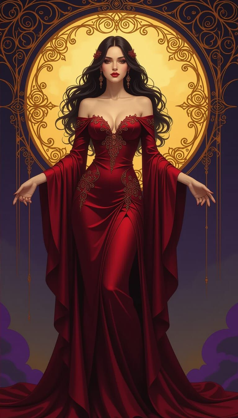 Blood Woman in Dark Fantasy Style