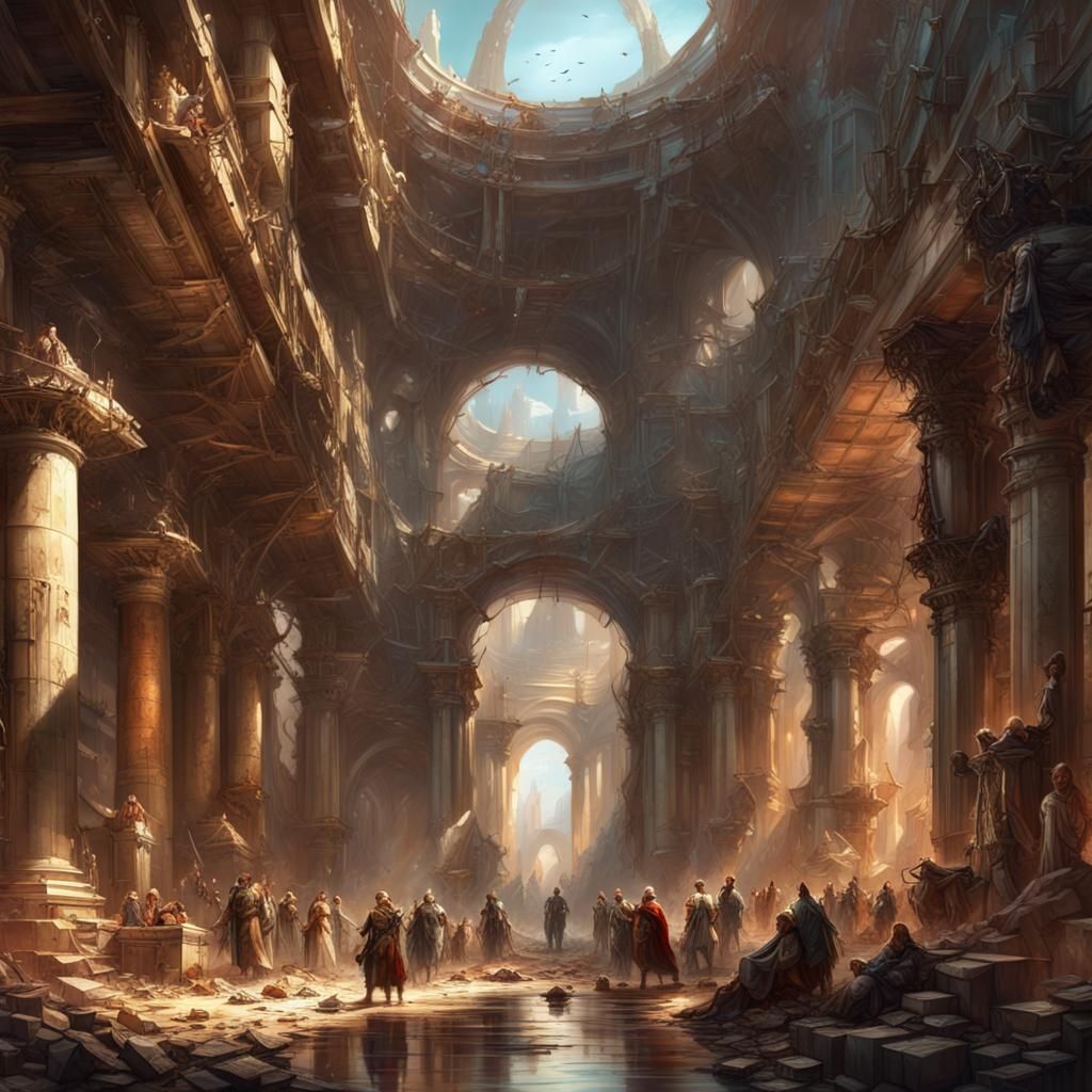 Númenorean Ruins in Vrilpunk Style