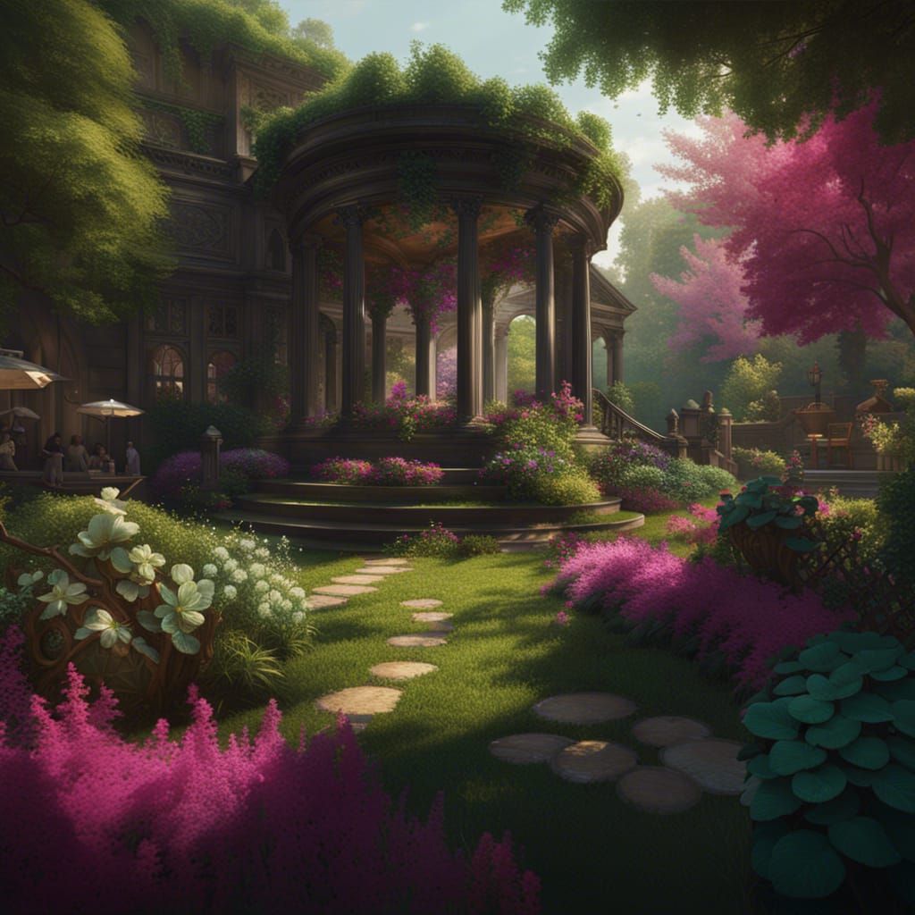 Renaissance Garden Party in Hudson River School Style