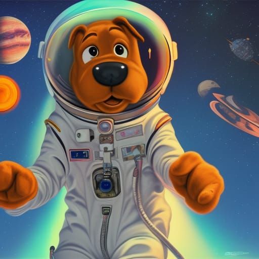 Scooby Doo in Space as Astronaut
