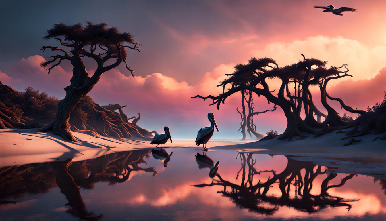 Sinister Beach with Mirrored Surface in Unreal Engine