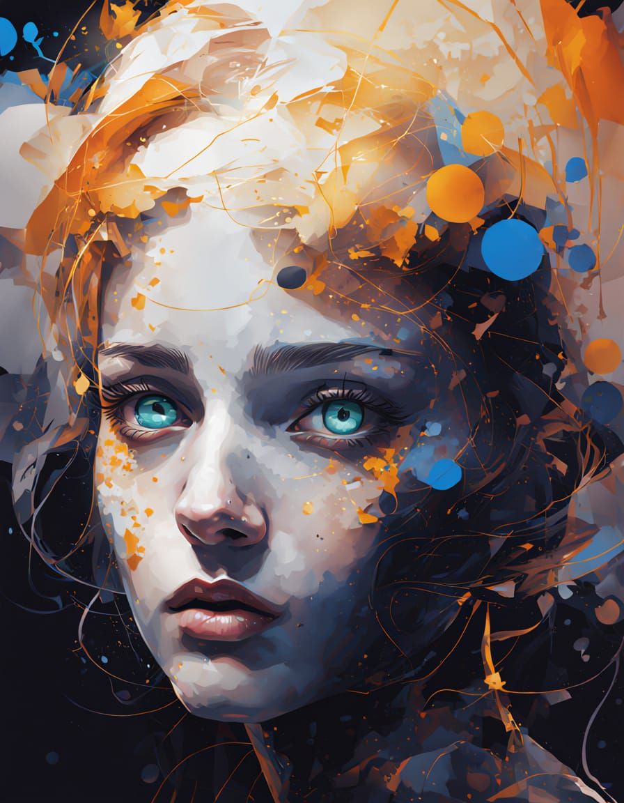 Mysterious Portrait in Delicate Lines and Stormy Light