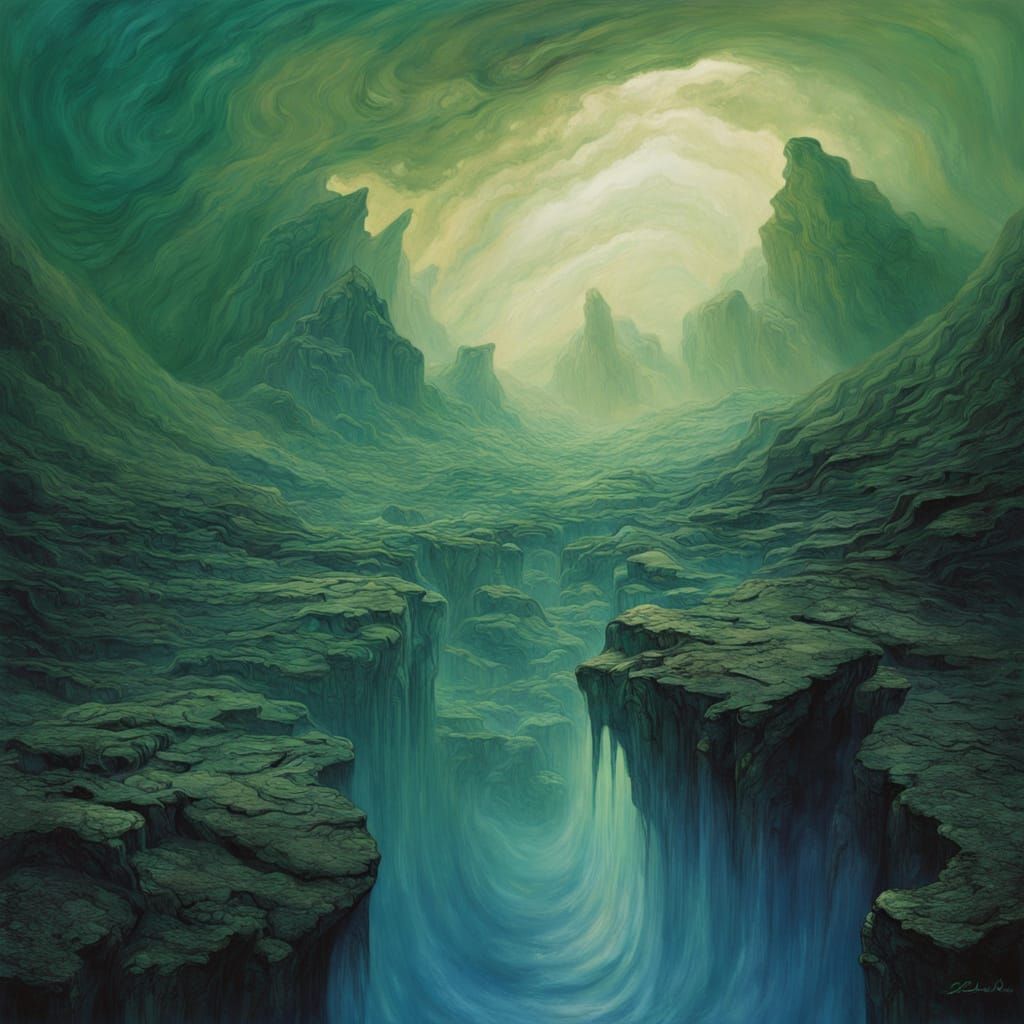 Surreal Gigantomastia Landscape in Digital Painting Style