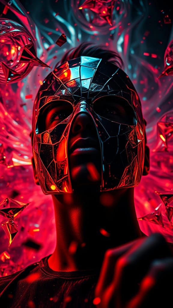 Cyberpunk Warrior Unleashes Rebellion in a Swirling Storm of...