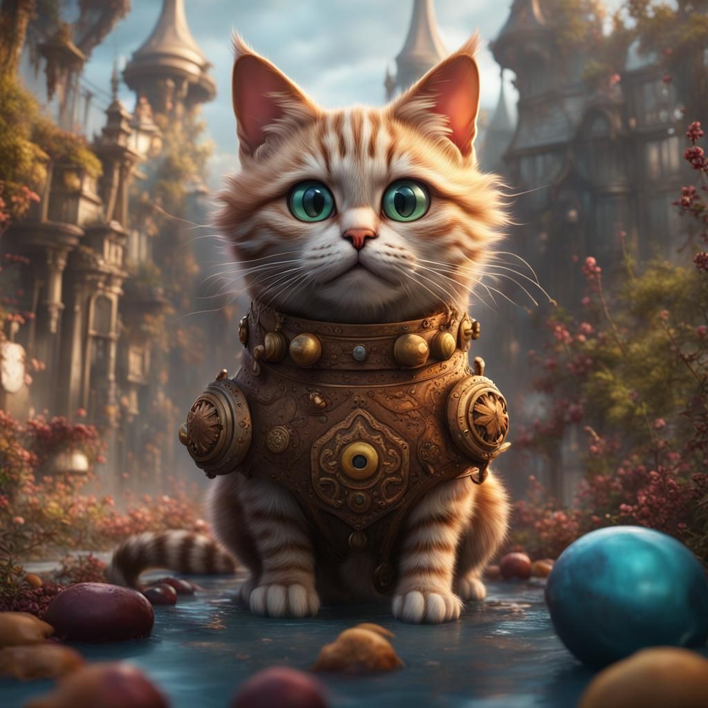 Humorous Cat in Detailed Fantasy Art