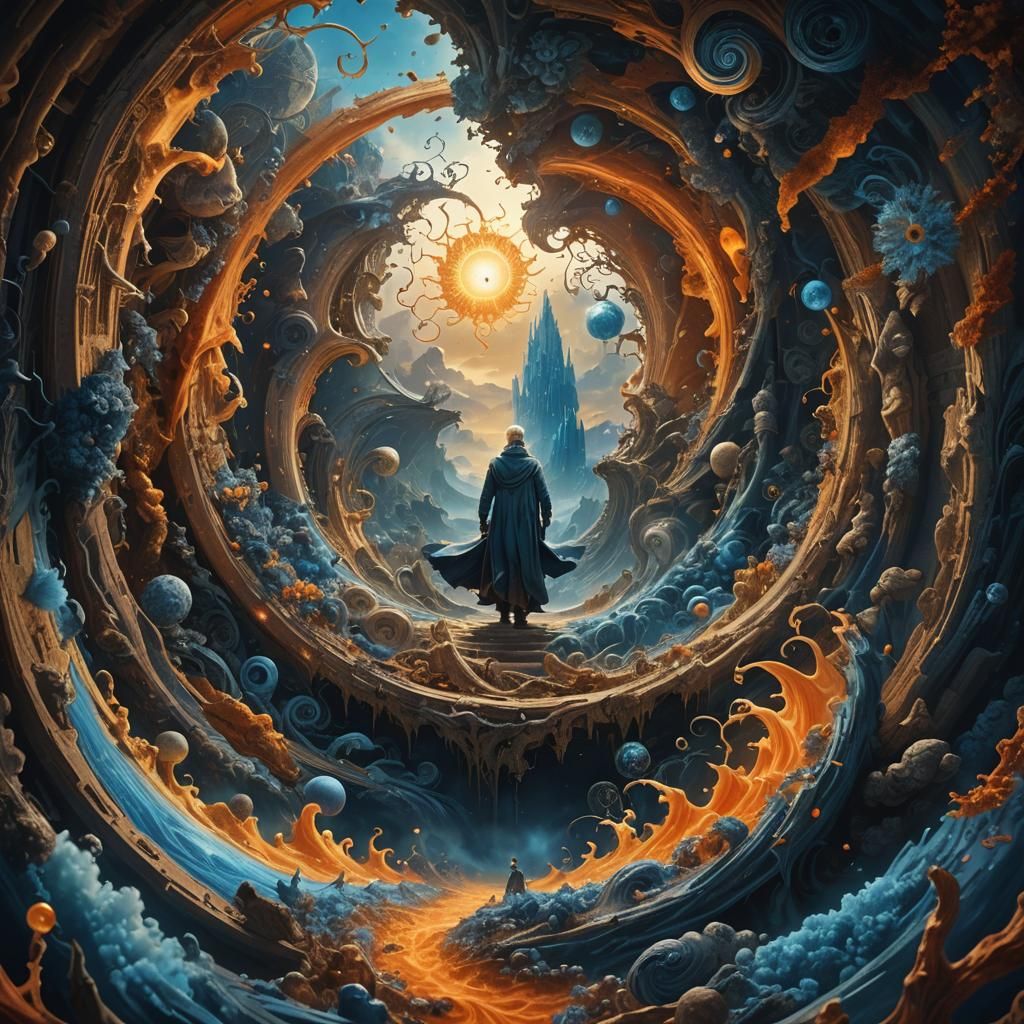 Human Life Cycle in Swirling Color Vortex