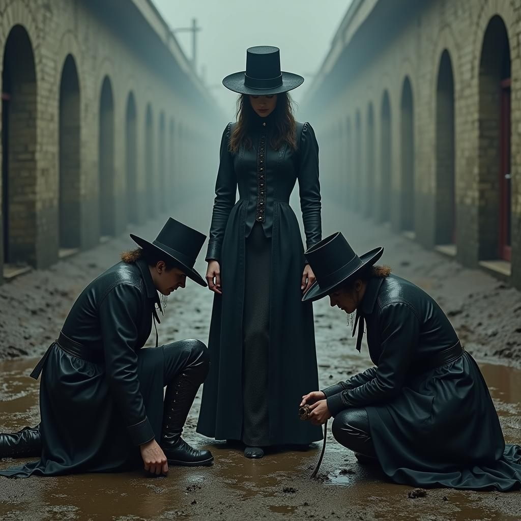 Strict Prison Governess in Gritty Fantasy Art Style