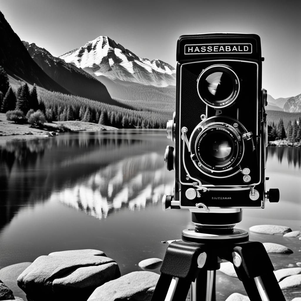 Black and White vintage Hasselblad camera