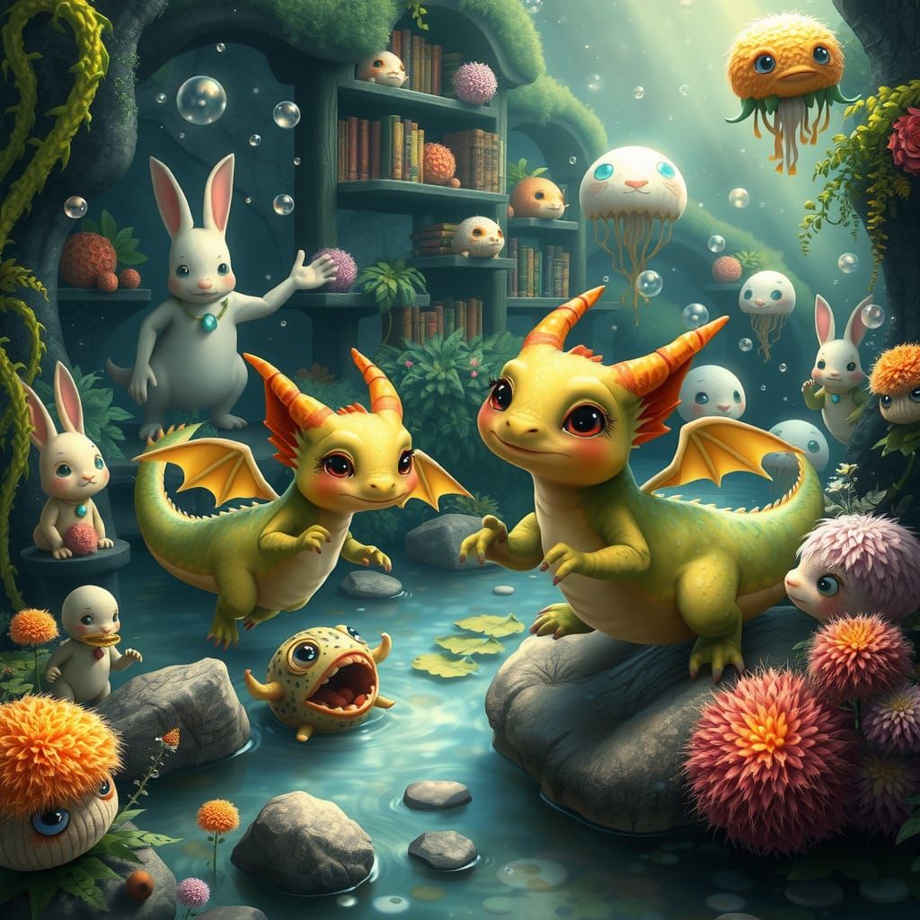 Whimsical Dragons Discover Hidden Treasures in Vibrant Books...