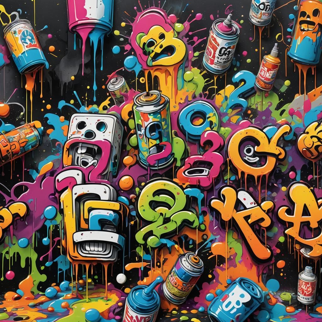 Vibrant Graffiti Art Party Scene